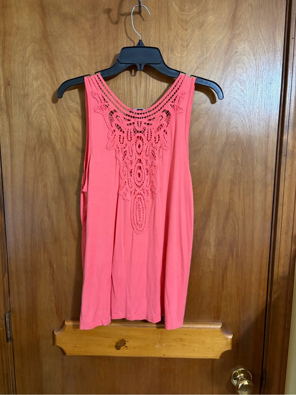 Cable & Gauge Coral Crochet-Back Sleeveless Tank